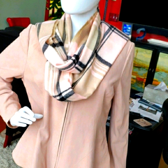 Neiman Marcus blush pink suede jacket L - Picture 6 of 9